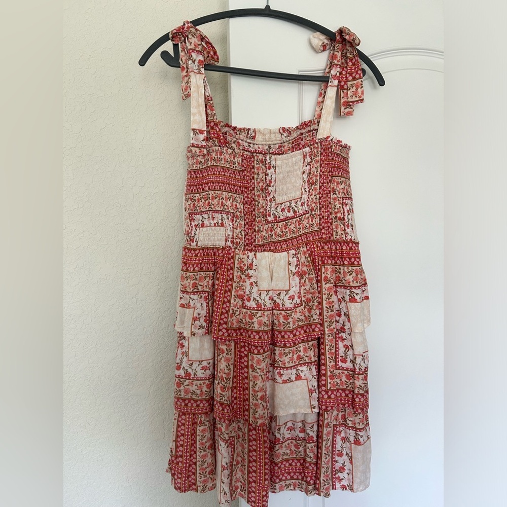 Nwot American Eagle Patchwork Floral Smocked Tier… - image 6